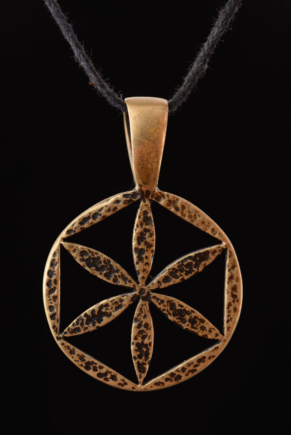 Bronze pendant Flower of Perun photo 3