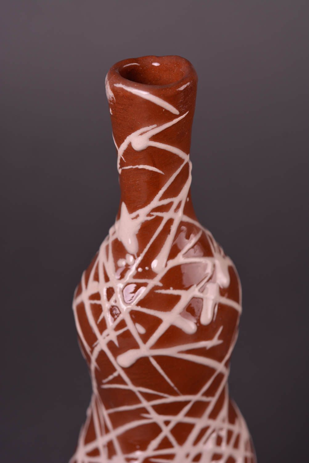 Посуда ручной работы глиняная бутылка красивая керамическая бутылка 500 мл фото 4