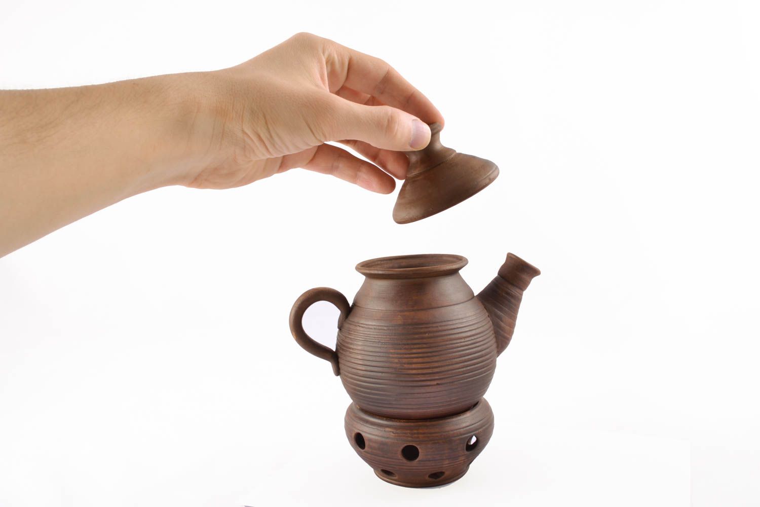 Ceramic teapot with candle heater photo 4