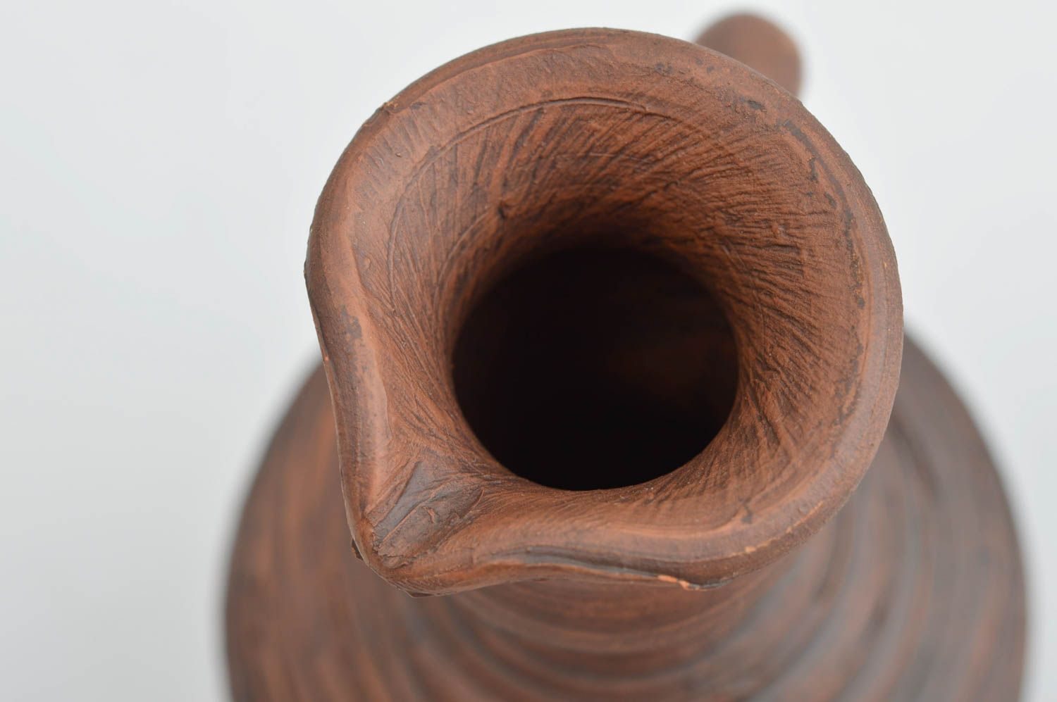 Petit Vase céramique fait main marron design original Décoration d'intérieur photo 5