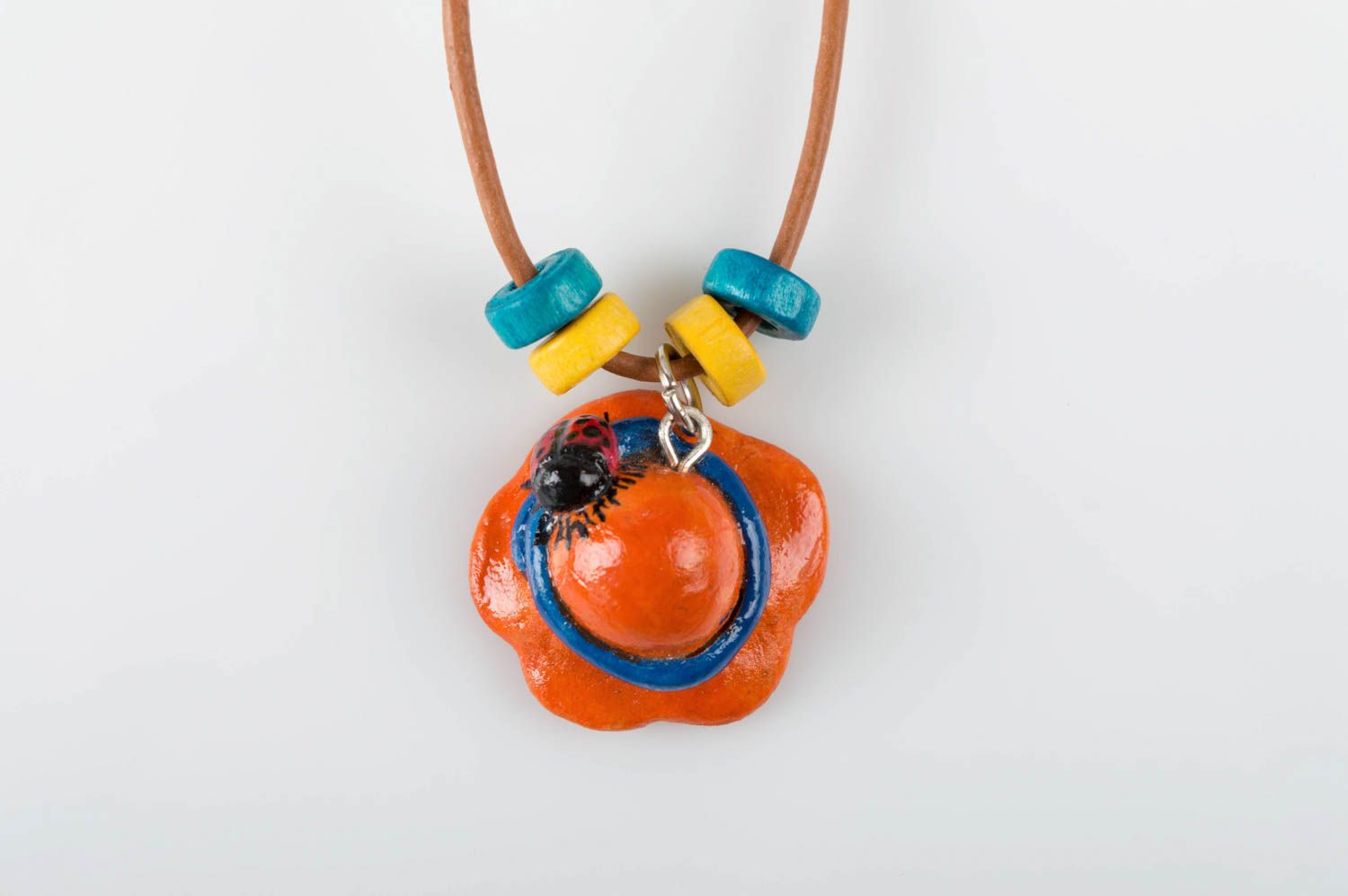 Handmade stylish pendant unusual painted jewelry designer cute accessories photo 4