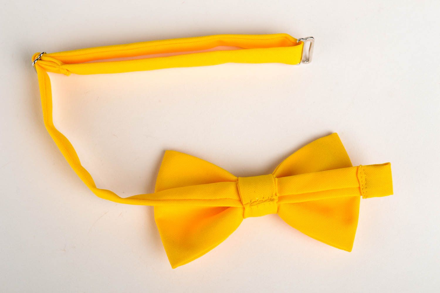 Corbata de lazo artesanal pajarita moderna amarilla original accesorio unisex foto 2