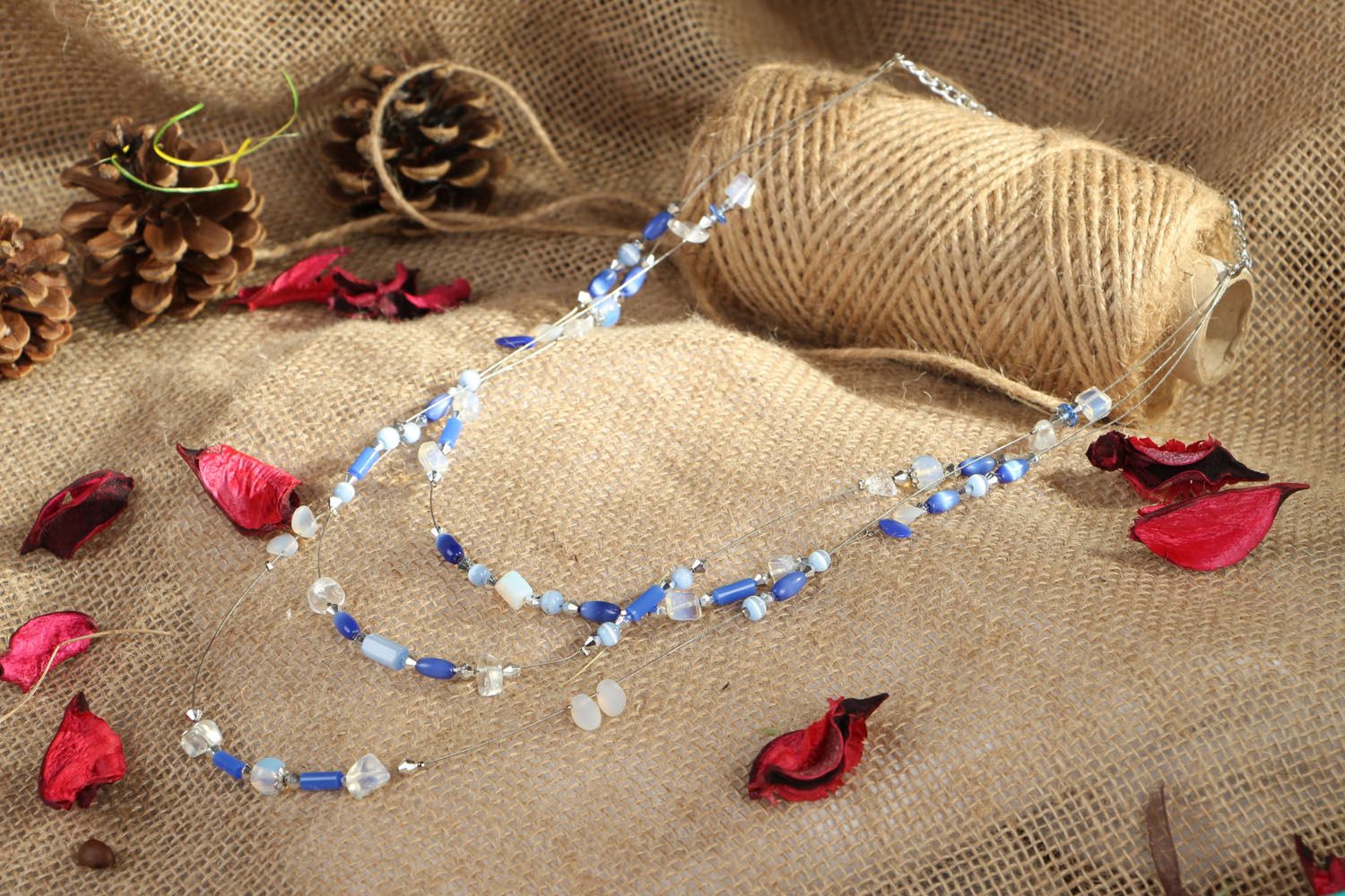 Natural stone necklace photo 5