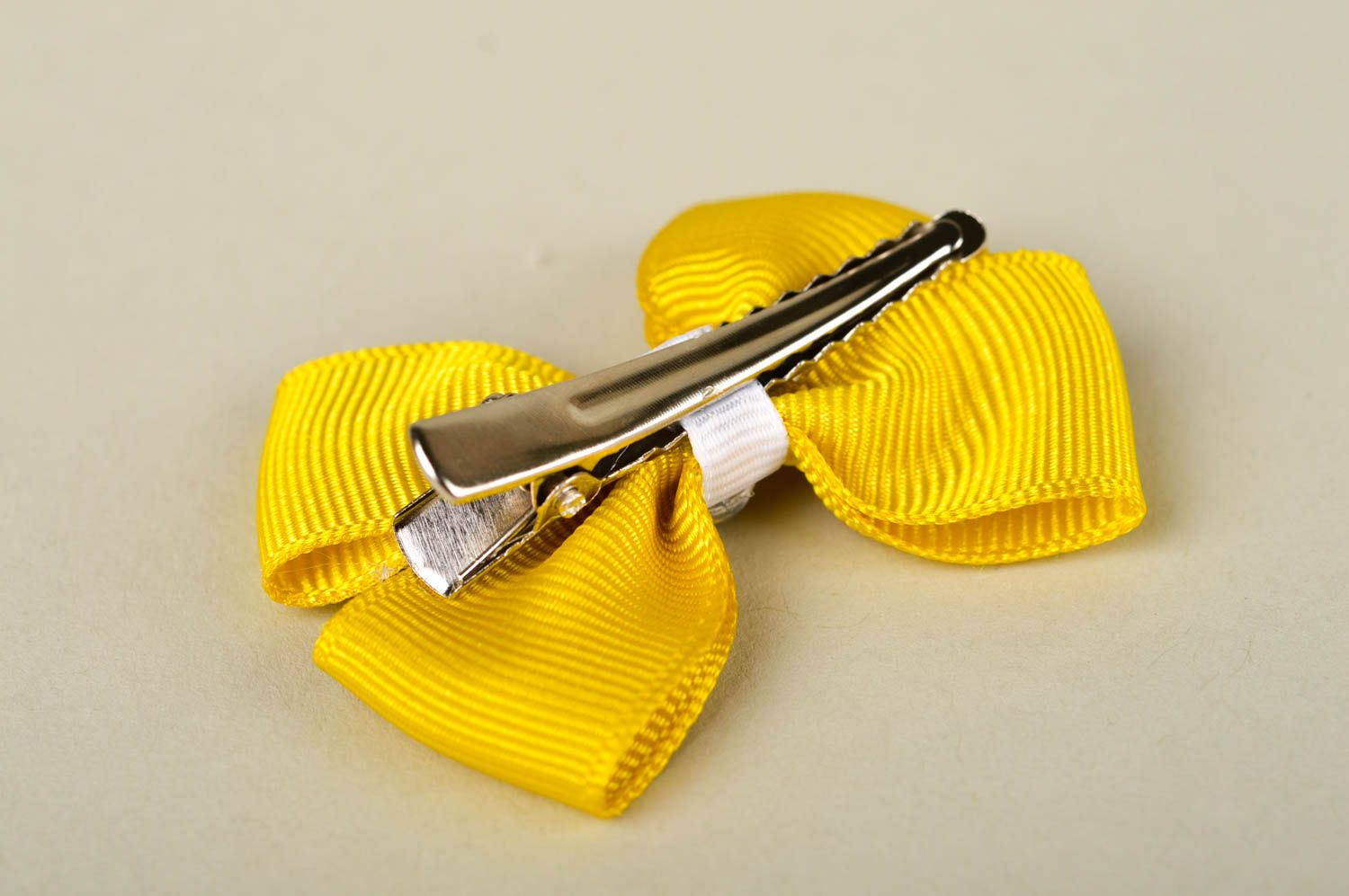 Handmade designer hair clip bright yellow hair clip unusual accessory photo 3