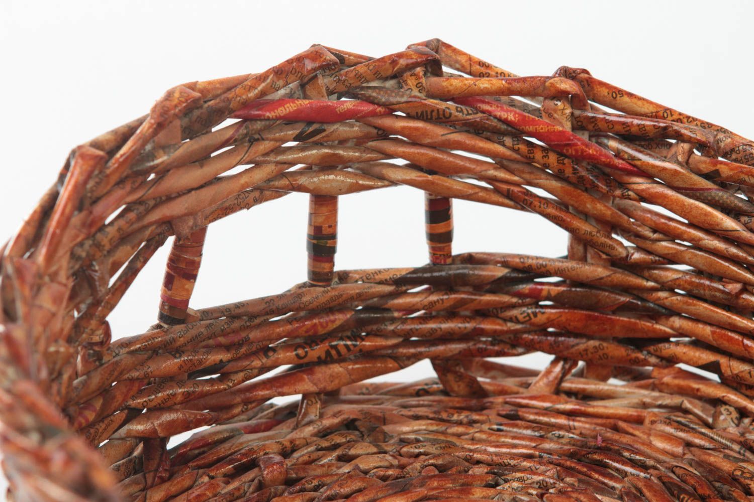 Handmade decorative basket woven paper basket newspaper craft gift ideas photo 4