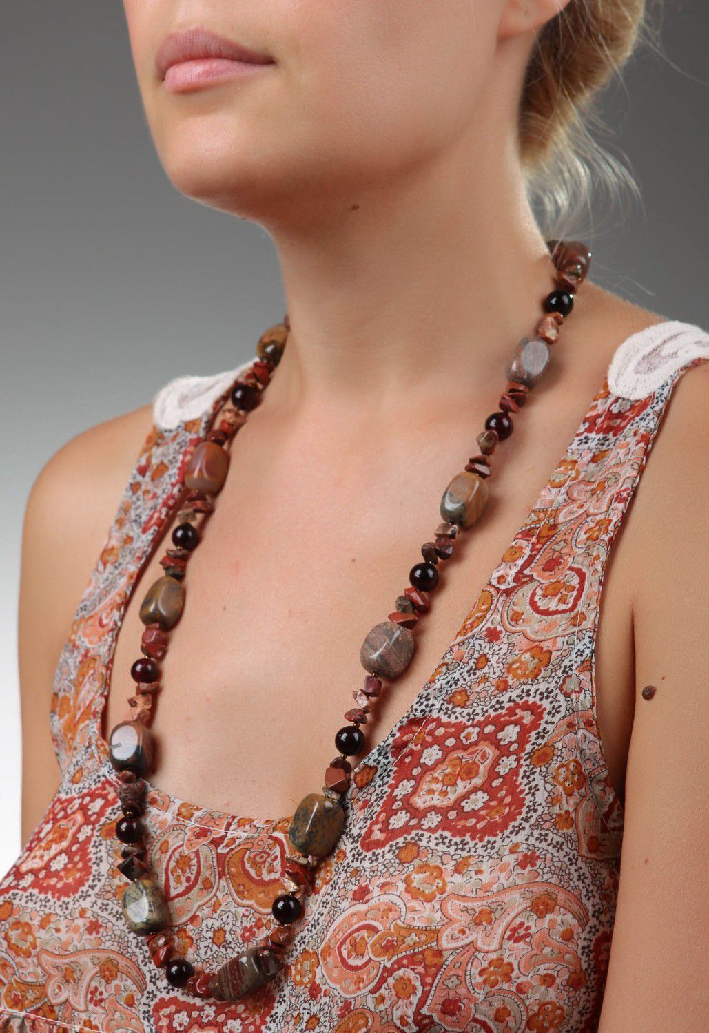 Handmade jasper beads photo 5