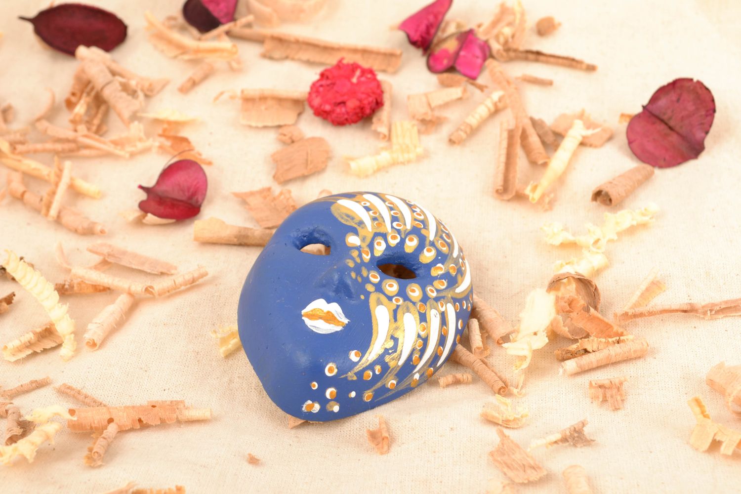Masque miniature décoratif bleu de carnaval photo 2