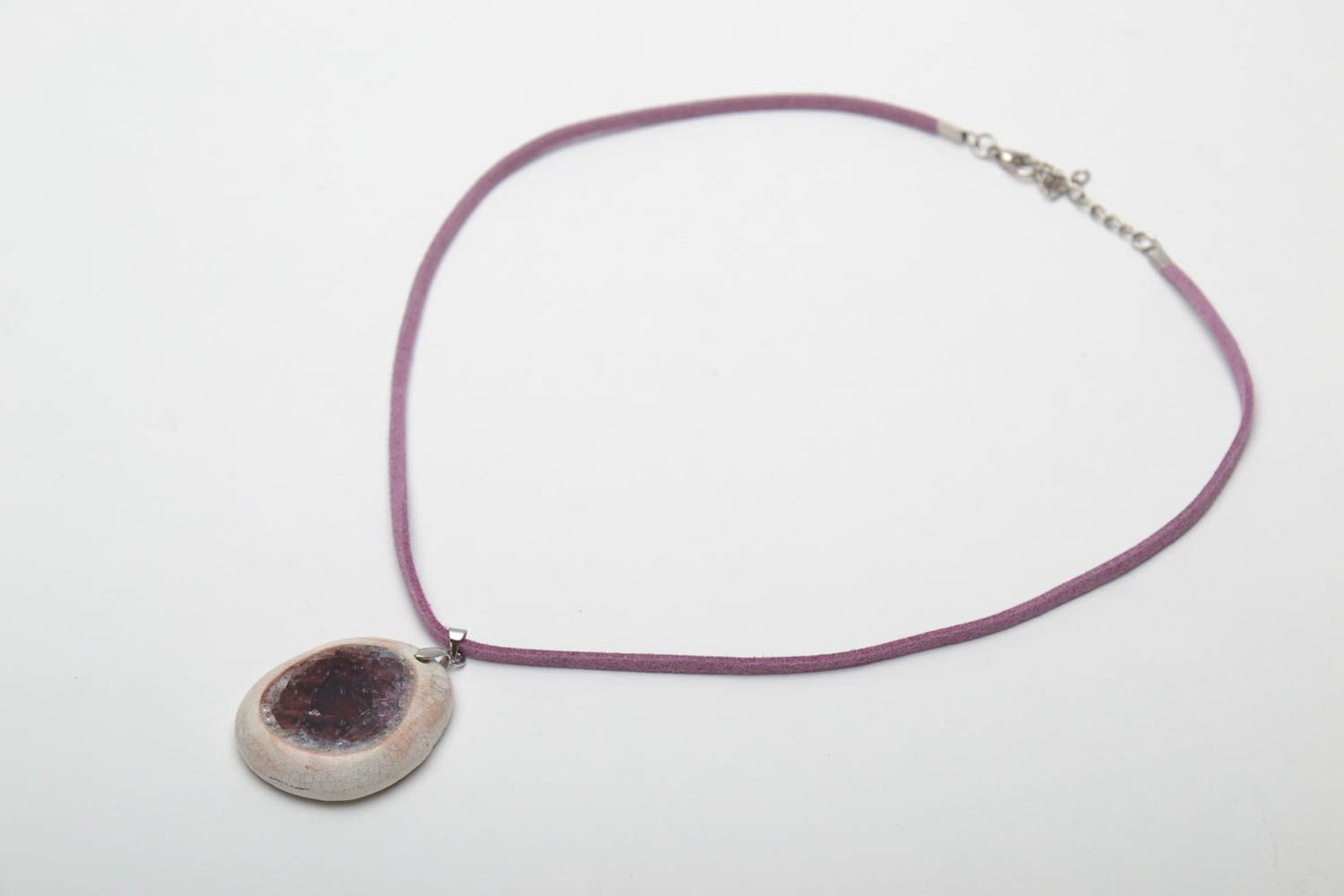 Ceramic pendant with glass photo 2