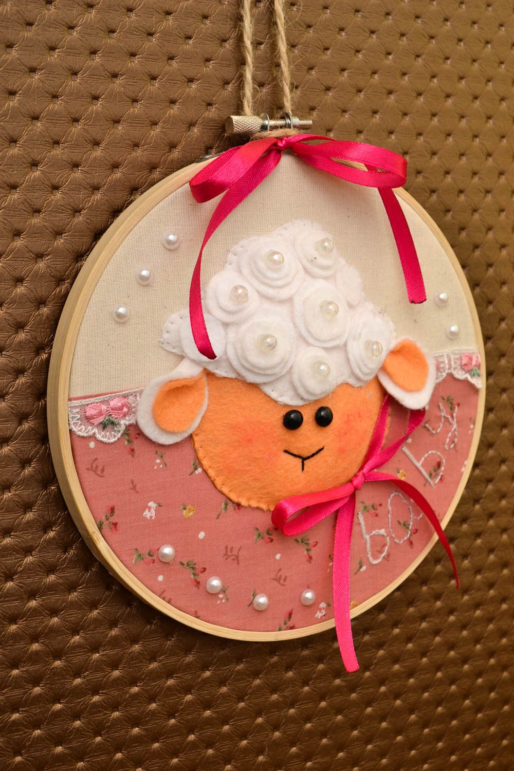 Панно на стену круглое подарок ручной работы декор для детской красивый милый  фото 1