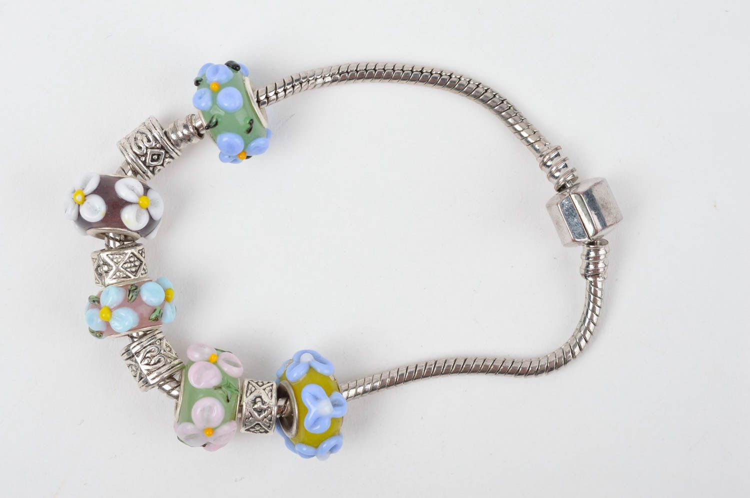 Lampwork Schmuck handmade Armband für Damen Glas Armband mit Blumenmustern foto 2