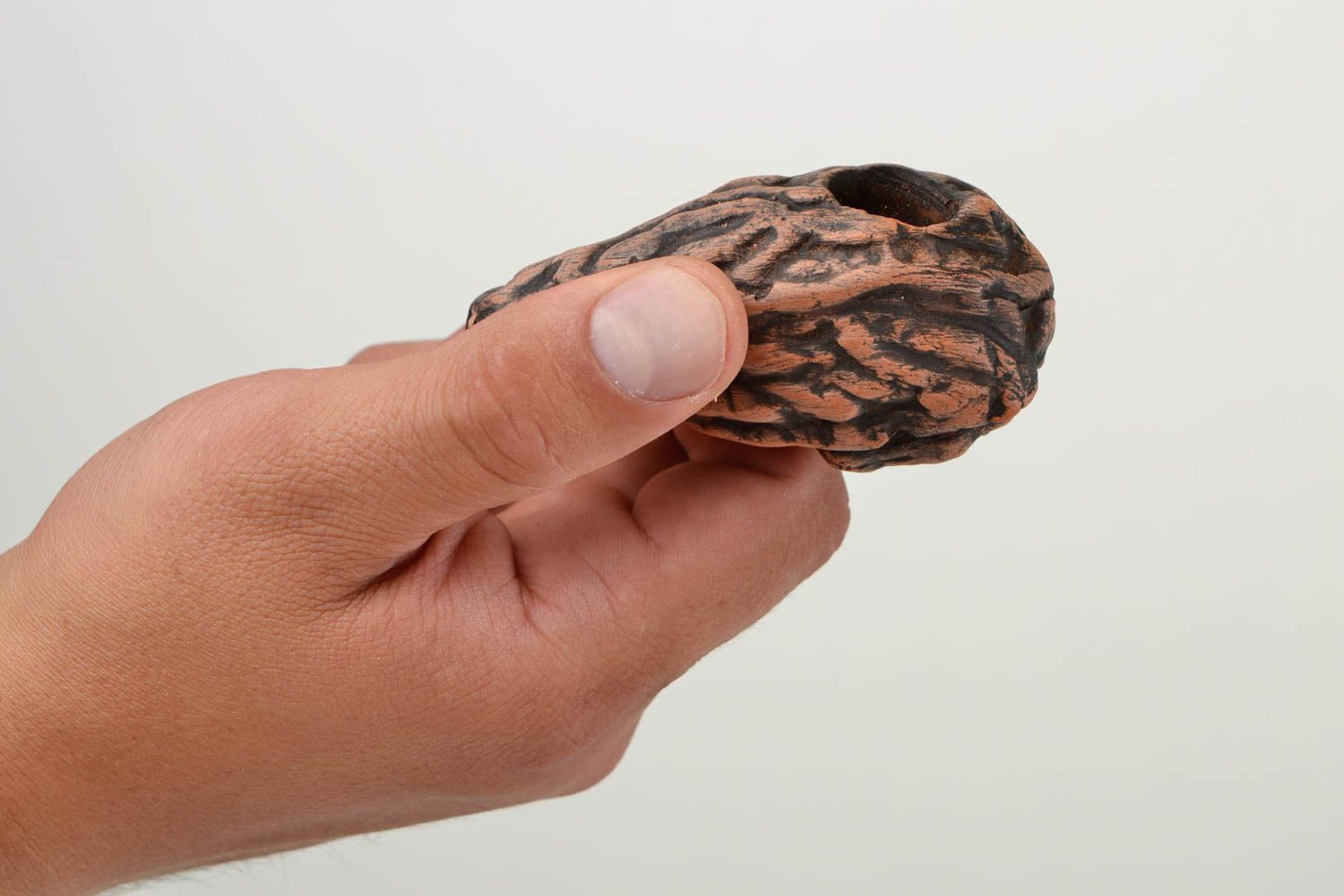 Ungewöhnliche Ton Pfeife handmade Tabak Pfeife originell Accessoire für Männer foto 2