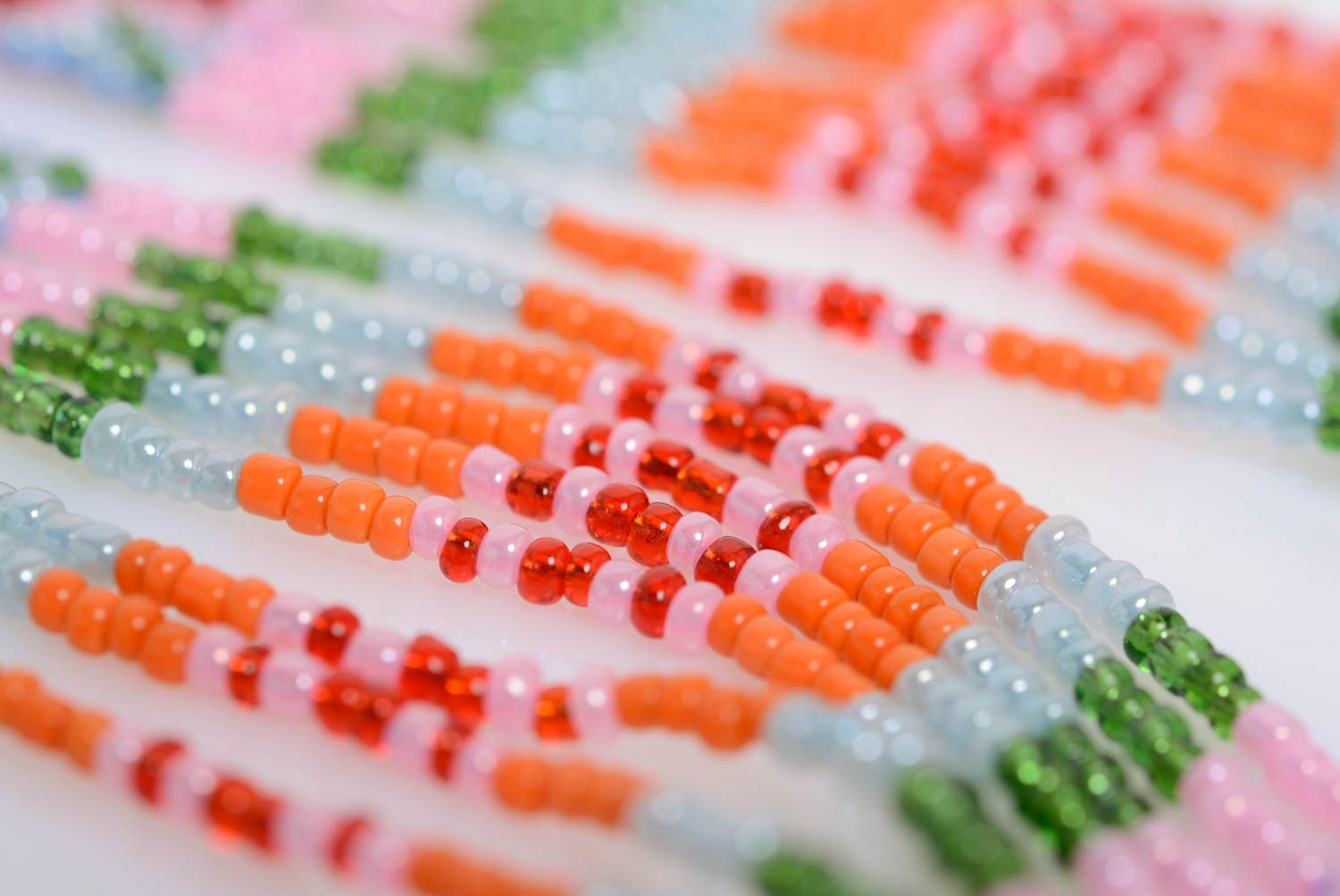 Collier en perles de rocaille motif floral multicolore style ethnique fait main photo 5
