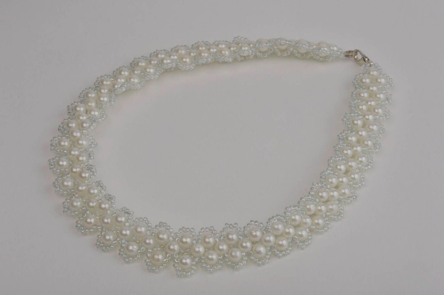 Wedding necklace stylish bijouterie seed bead necklace fashion elegant necklace photo 3