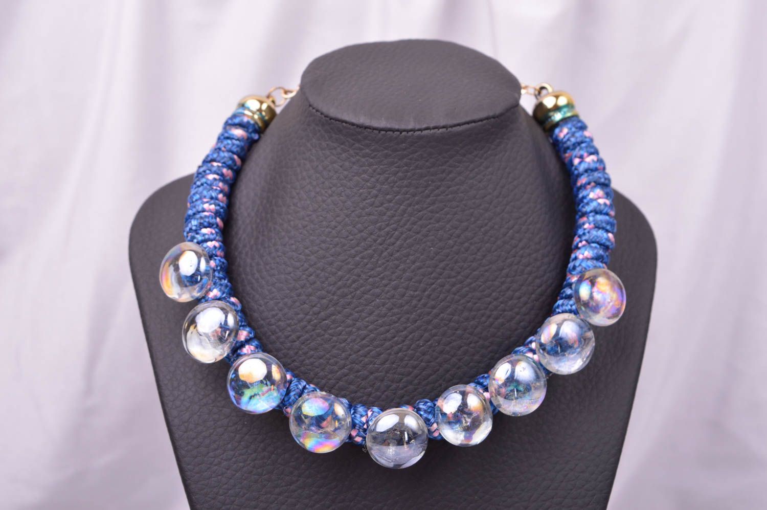 Damen Halskette handgeschaffen Rocailles Kette effektvoller Designer Schmuck foto 1
