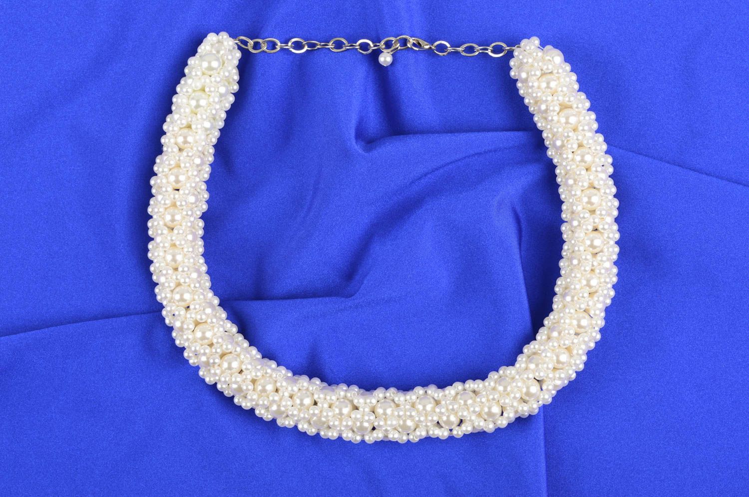 Collar de perlas de color blanco bisutería artesanal regalo original para mujer foto 1