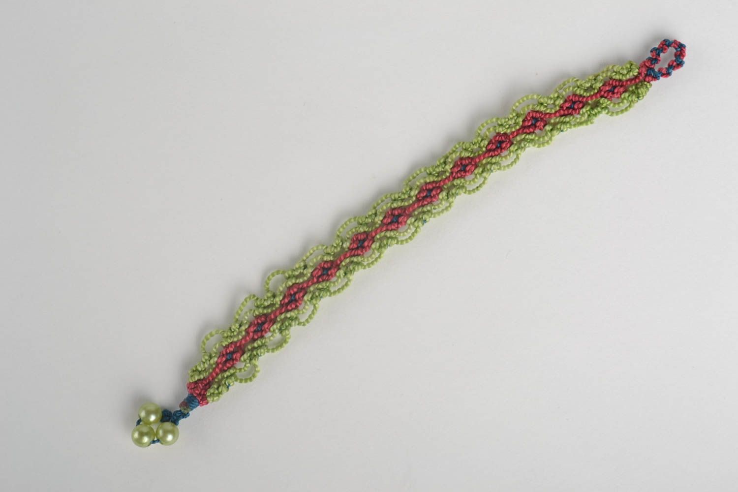 Bracelet textile Bijou fait main fils tressés macramé design Accessoire femme photo 4