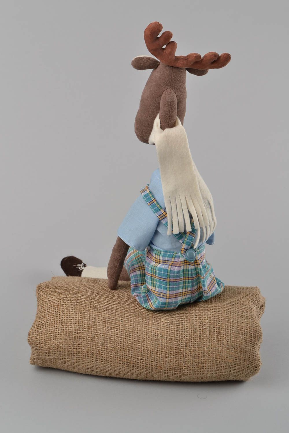 Textil Kuscheltier Elch aus künstlichem Wildleder handmade Schmuck für Dekor  foto 5