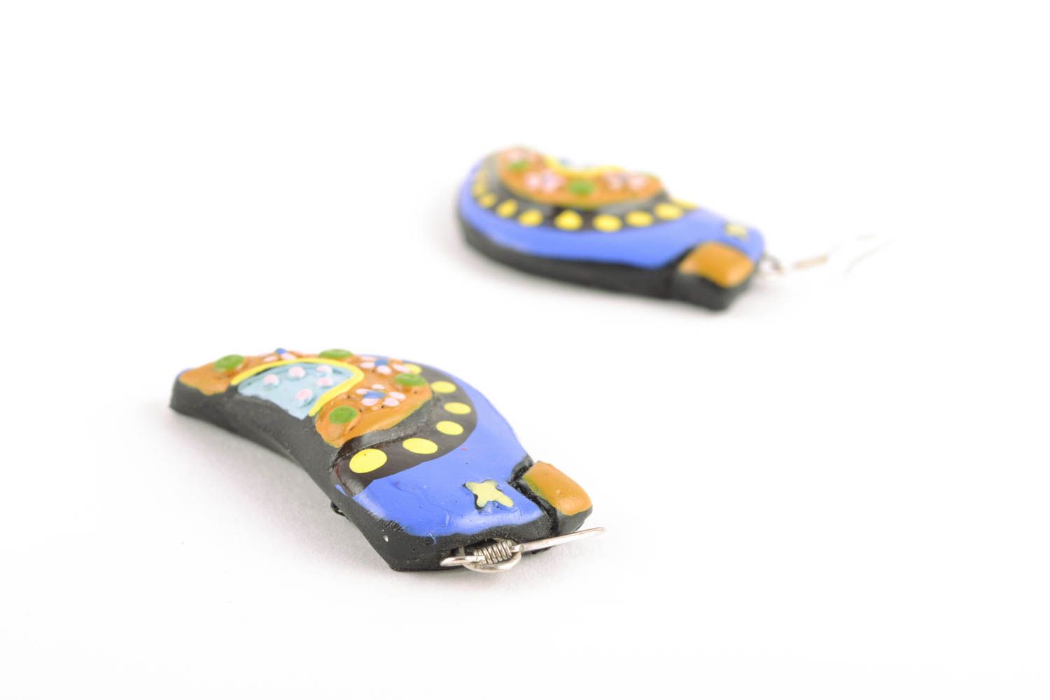 Unusual polymer clay earrings Inseparables photo 5