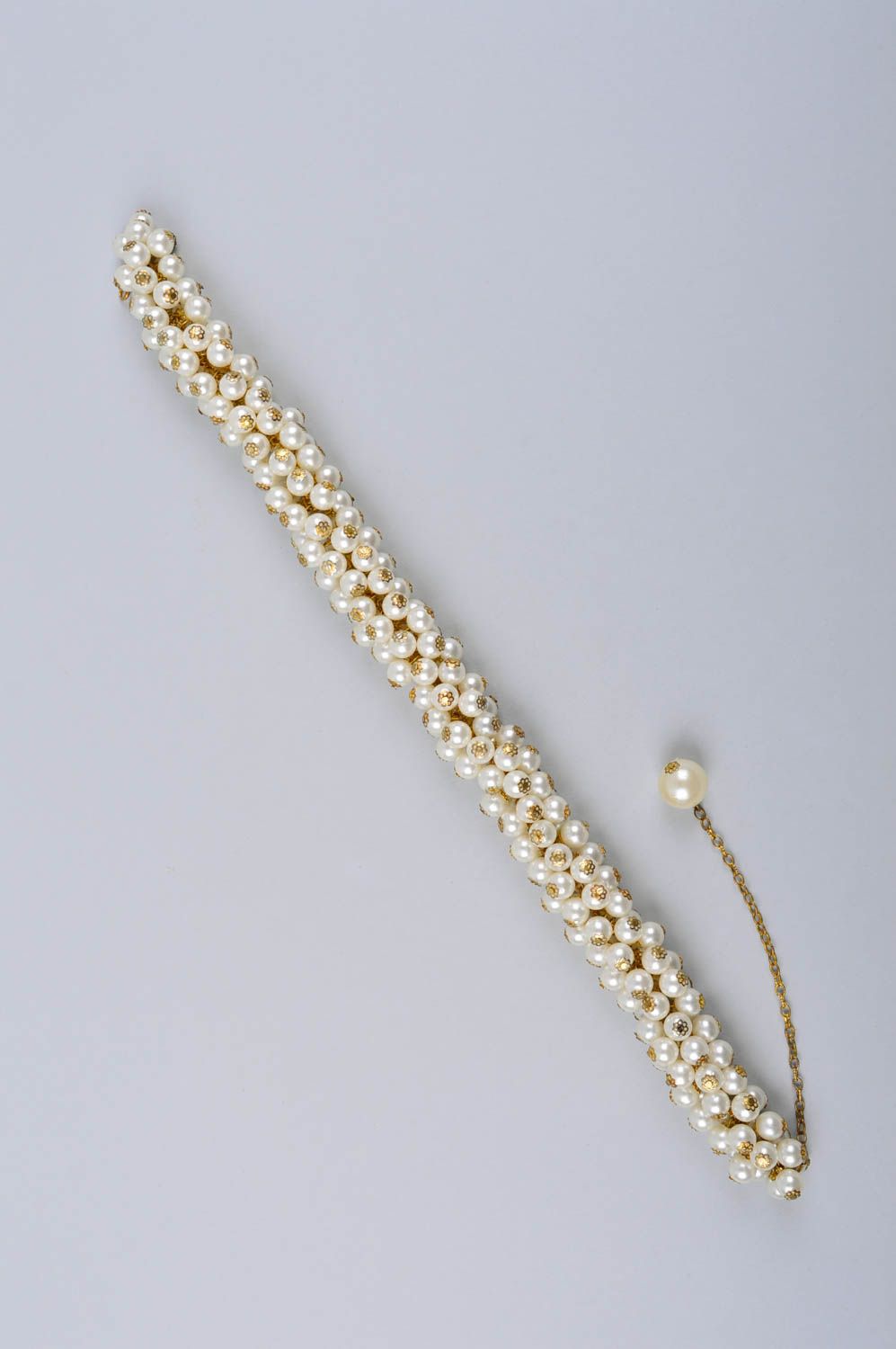 Handmade weißes massives Damen Collier Schmuck Halskette Accessoire für Frauen foto 5
