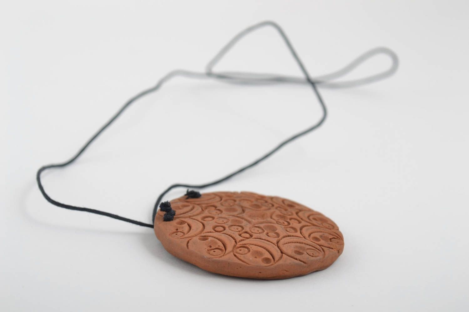 Stylish handmade ceramic pendant clay neck pendant designer accessories for her photo 2
