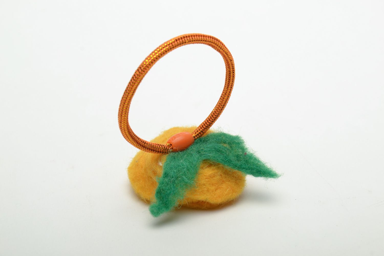 Scrunchy with yellow felt flower and crystals photo 4
