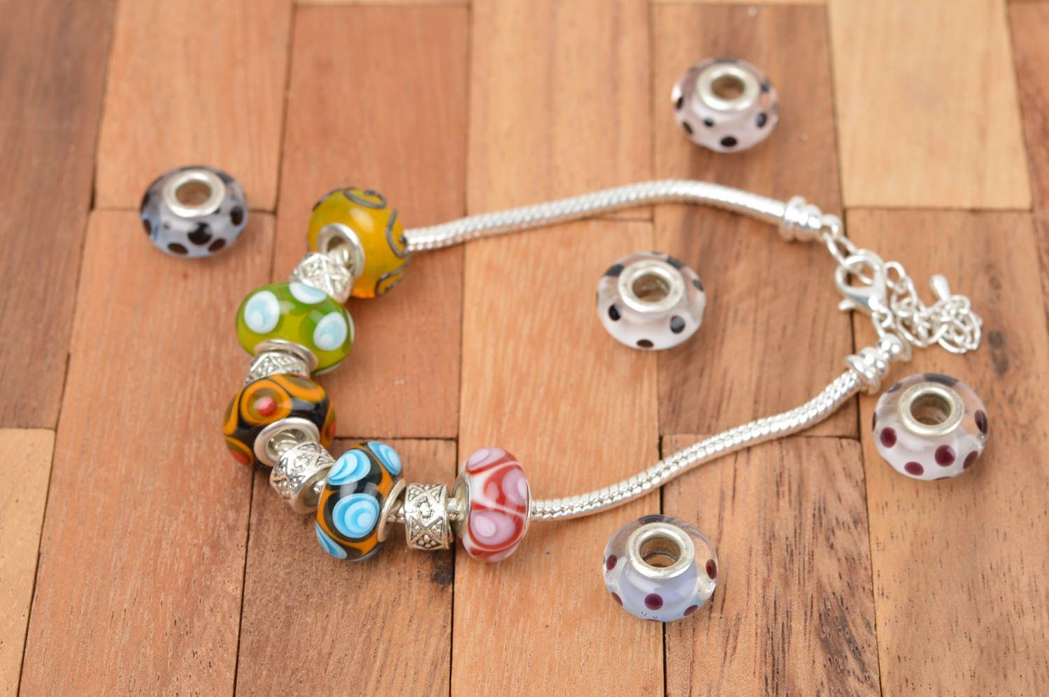 Unusual handmade glass bracelet beaded bracelet designs accessories for girls photo 1