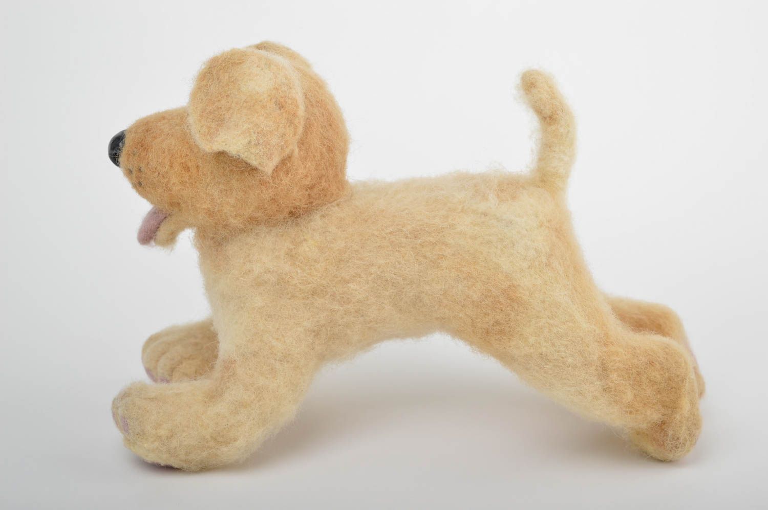 Валяная игрушка ручной работы игрушка из шерсти мягкая игрушка декор Собака фото 2