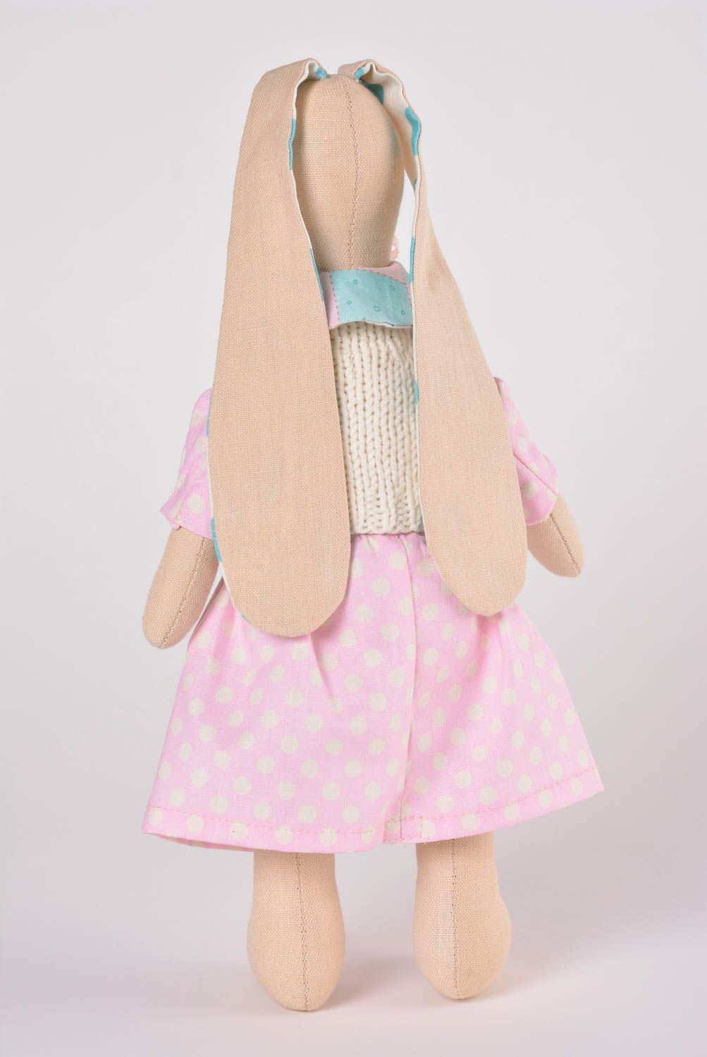 Игрушка заяц ручной работы авторская игрушка из ткани стильный подарок ребенку фото 3