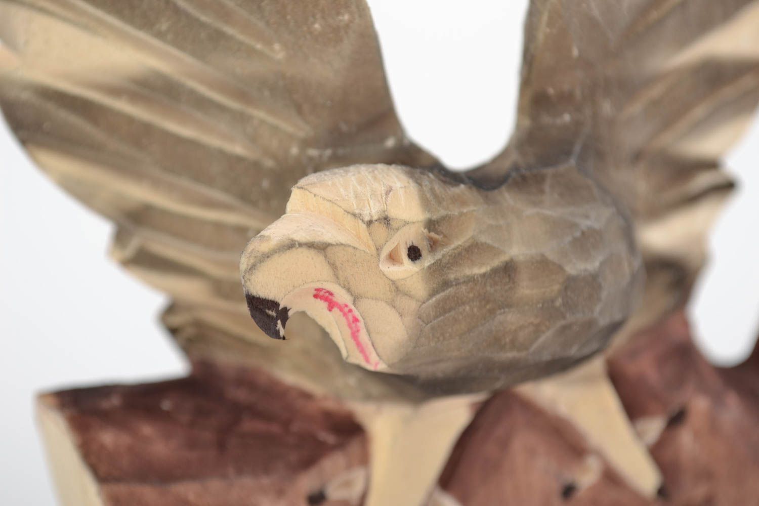 Figura de madera en soporte artesanal bonita águila original foto 3