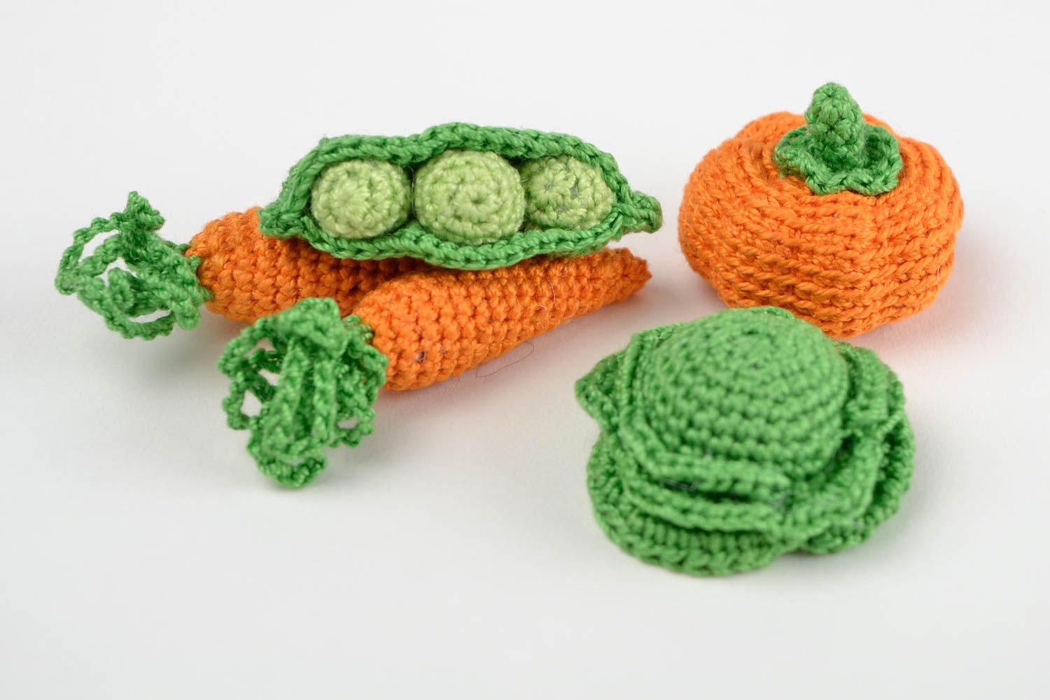 Peluches légumes faites main Jouets tricot Cadeau enfant carotte chou citrouille photo 4