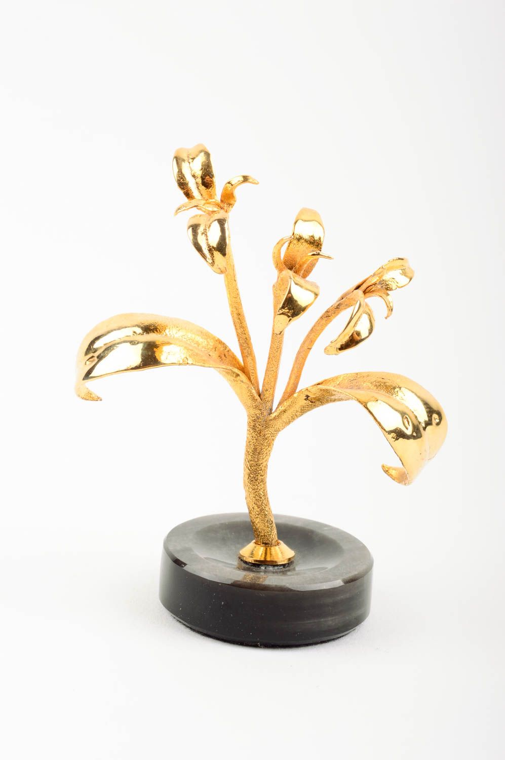 Handmade brass statuette figurine in shape of tree stylish modern interior decor photo 1