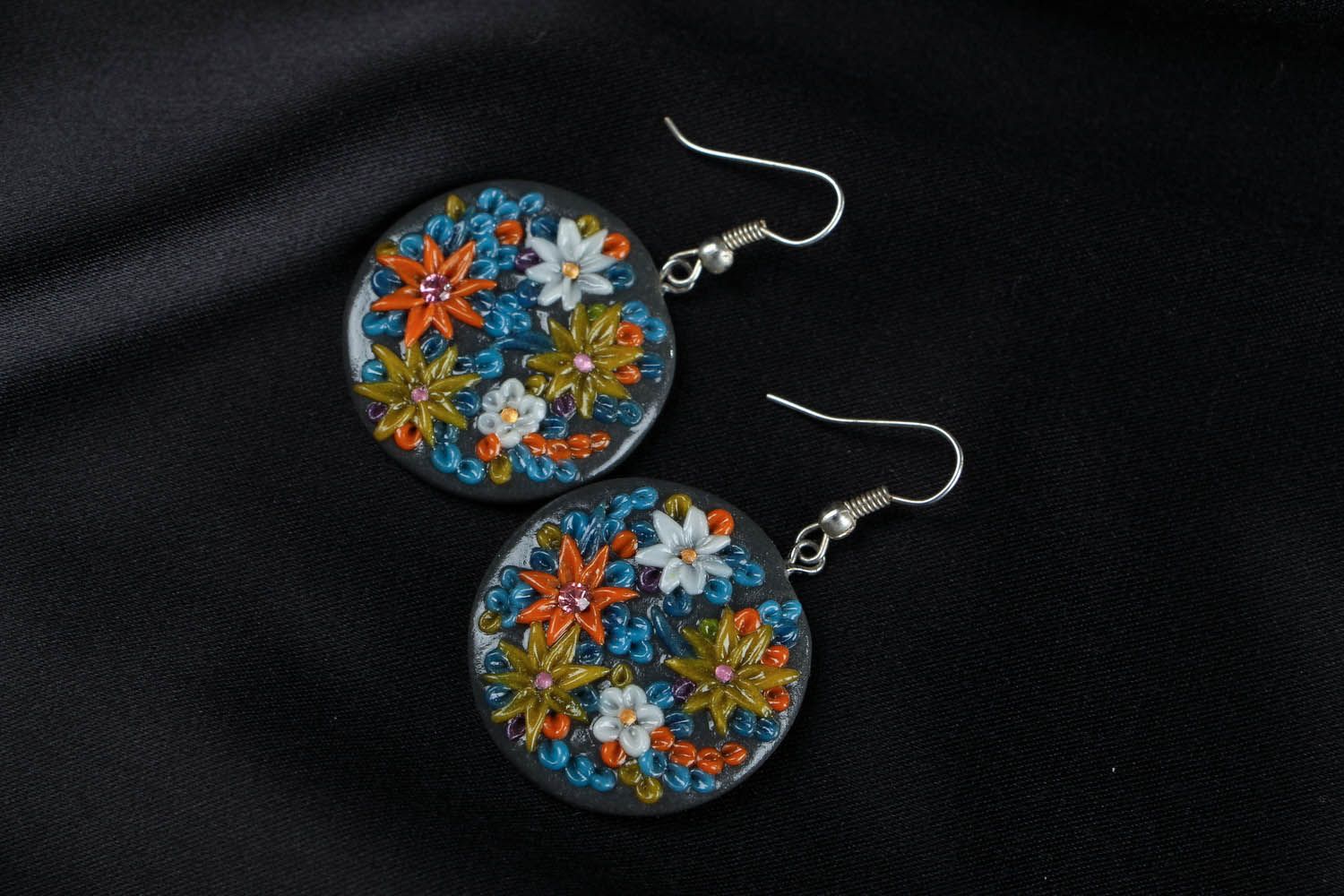 Polymer clay earrings Bouquet photo 1