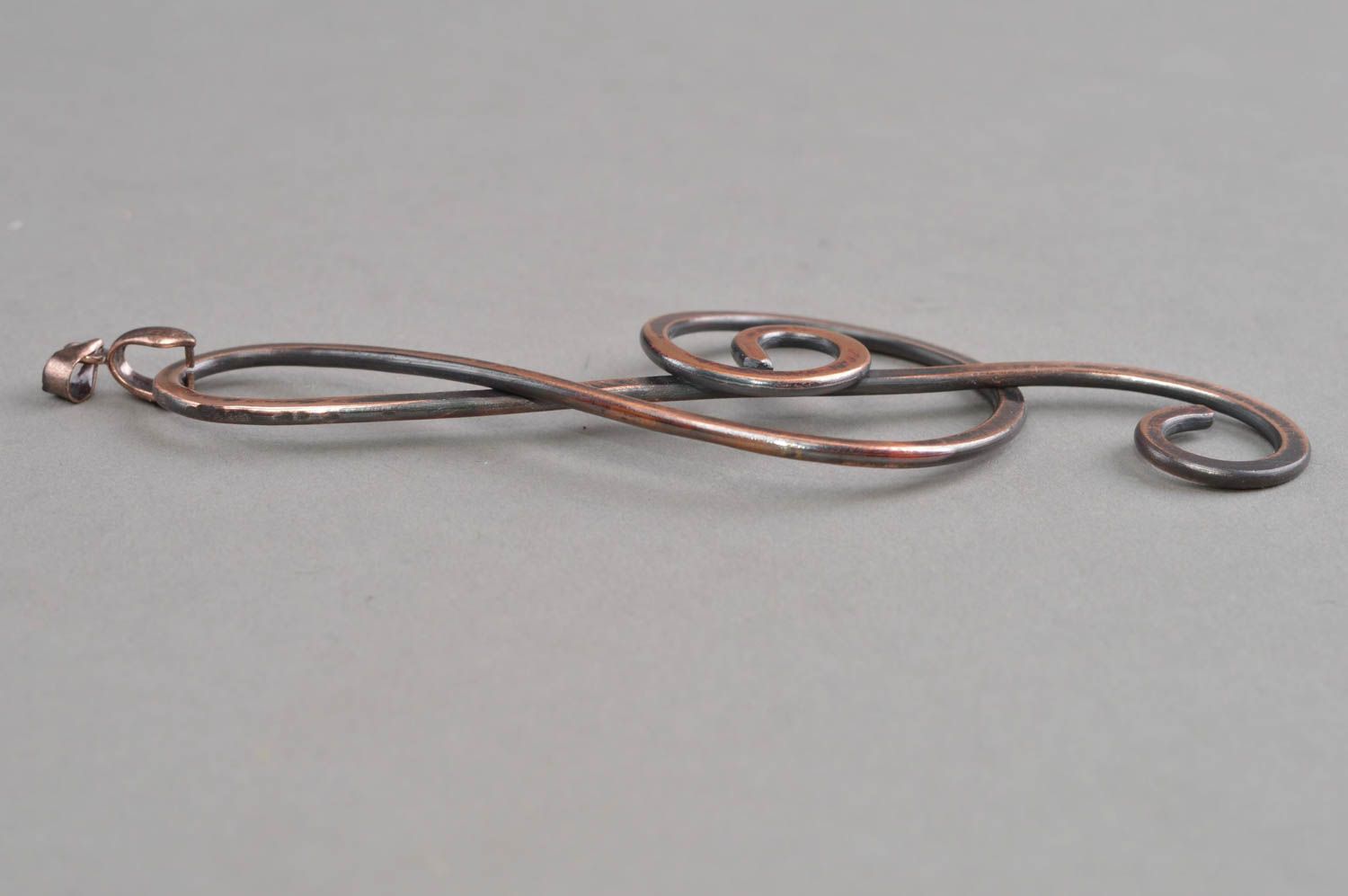 Treble clef necklace handmade copper pendant necklace fashion jewelry photo 4