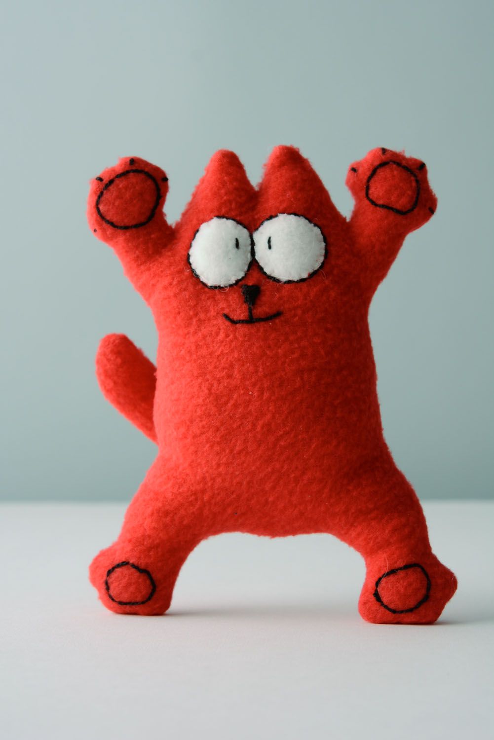 Peluche en tissu polaire Chat rouge photo 1