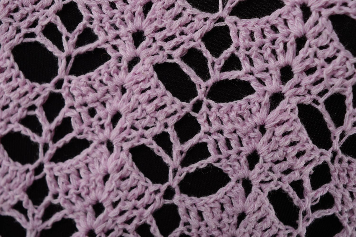 Crochet dress of lilac color and medium length photo 3