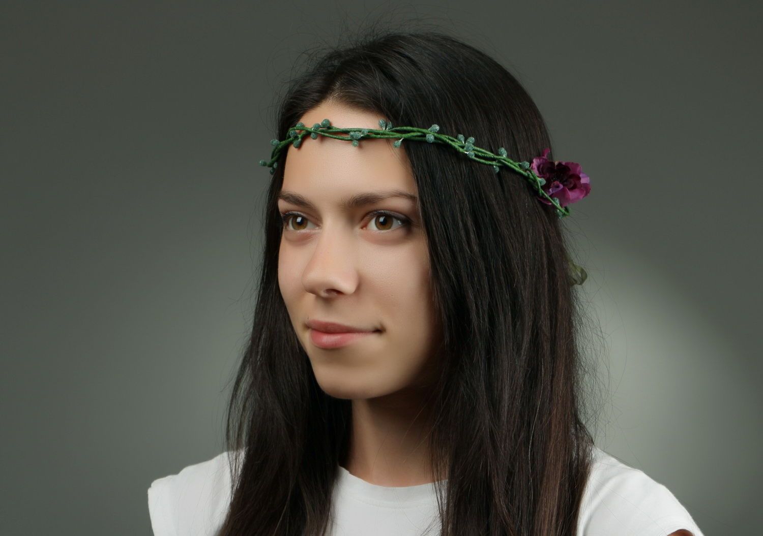 Headband with chiffon flowers photo 5