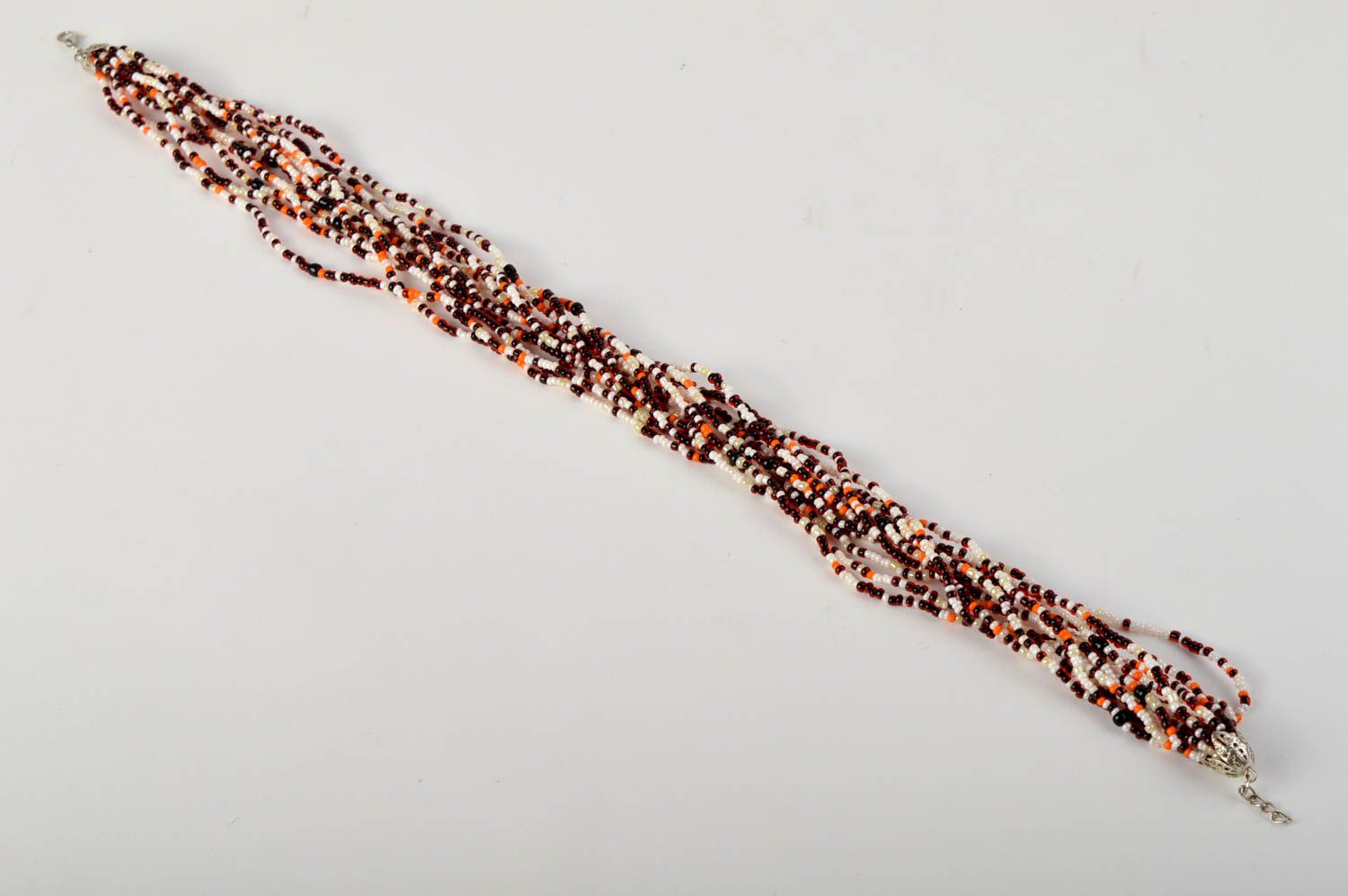 Украшение ручной работы колье из бисера многорядное ожерелье из бисера фото 2