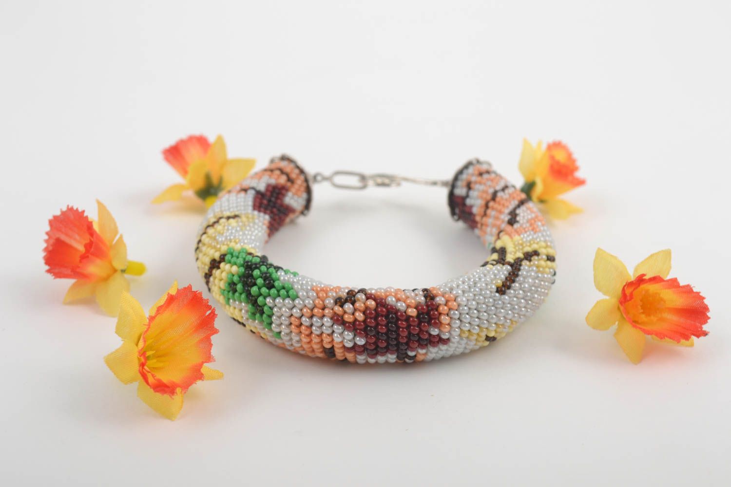 Handmade designer female bracelet beaded stylish accessory beaded jewelry photo 1