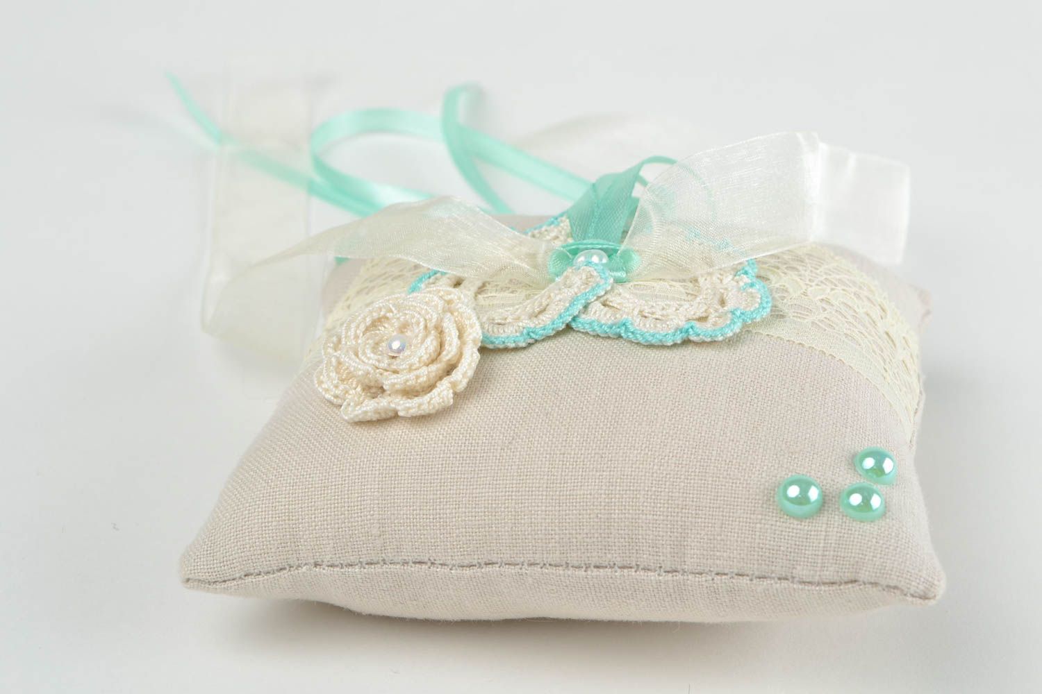Handmade pillow designe pillow wedding pillow for ring wedding accessory  photo 4