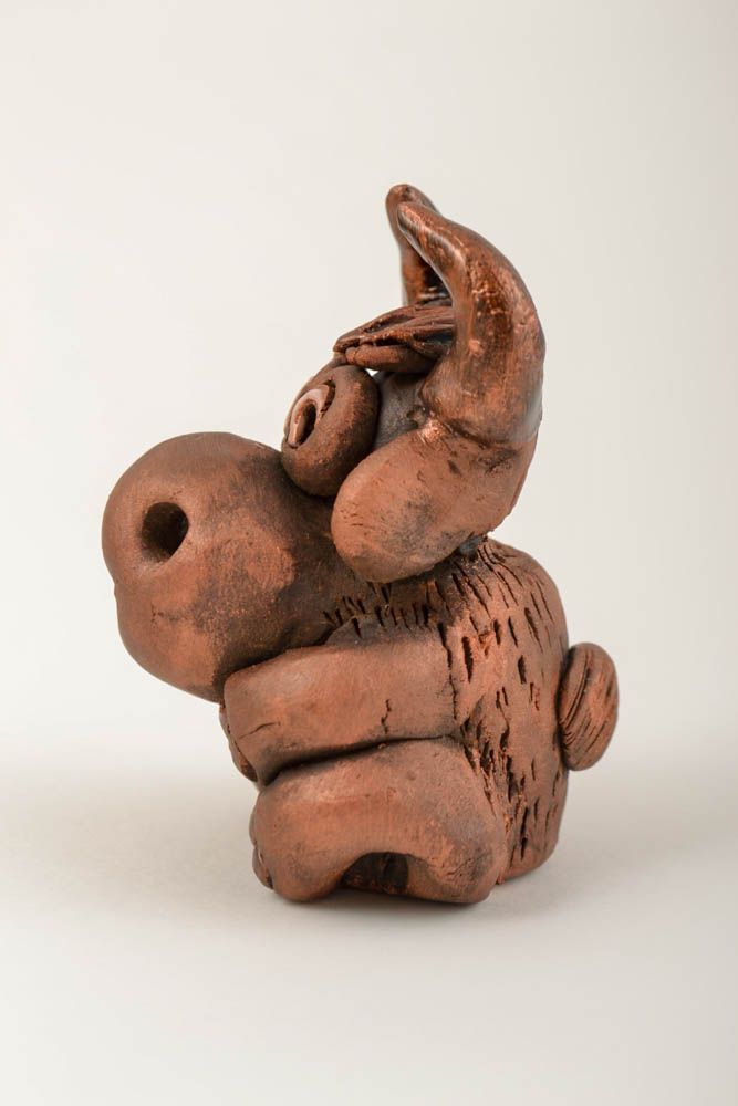 Keramik Figur handgeschaffen Dekoidee Wohnzimmer charmant Tier aus Ton schön foto 5