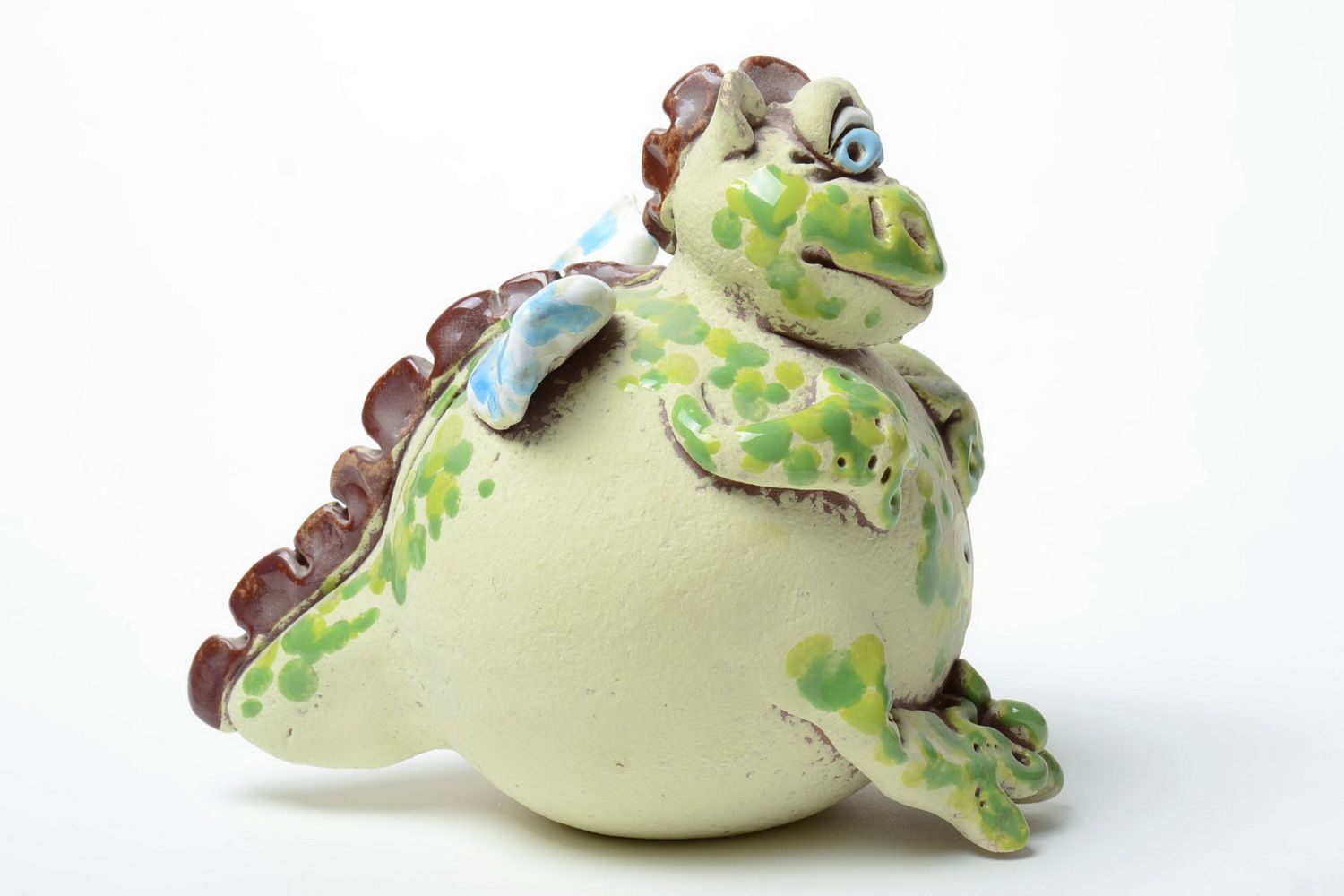 Originelle handgemachte Keramik Sparbüchse Drache mit Bemalung Geschenk für Kind foto 5