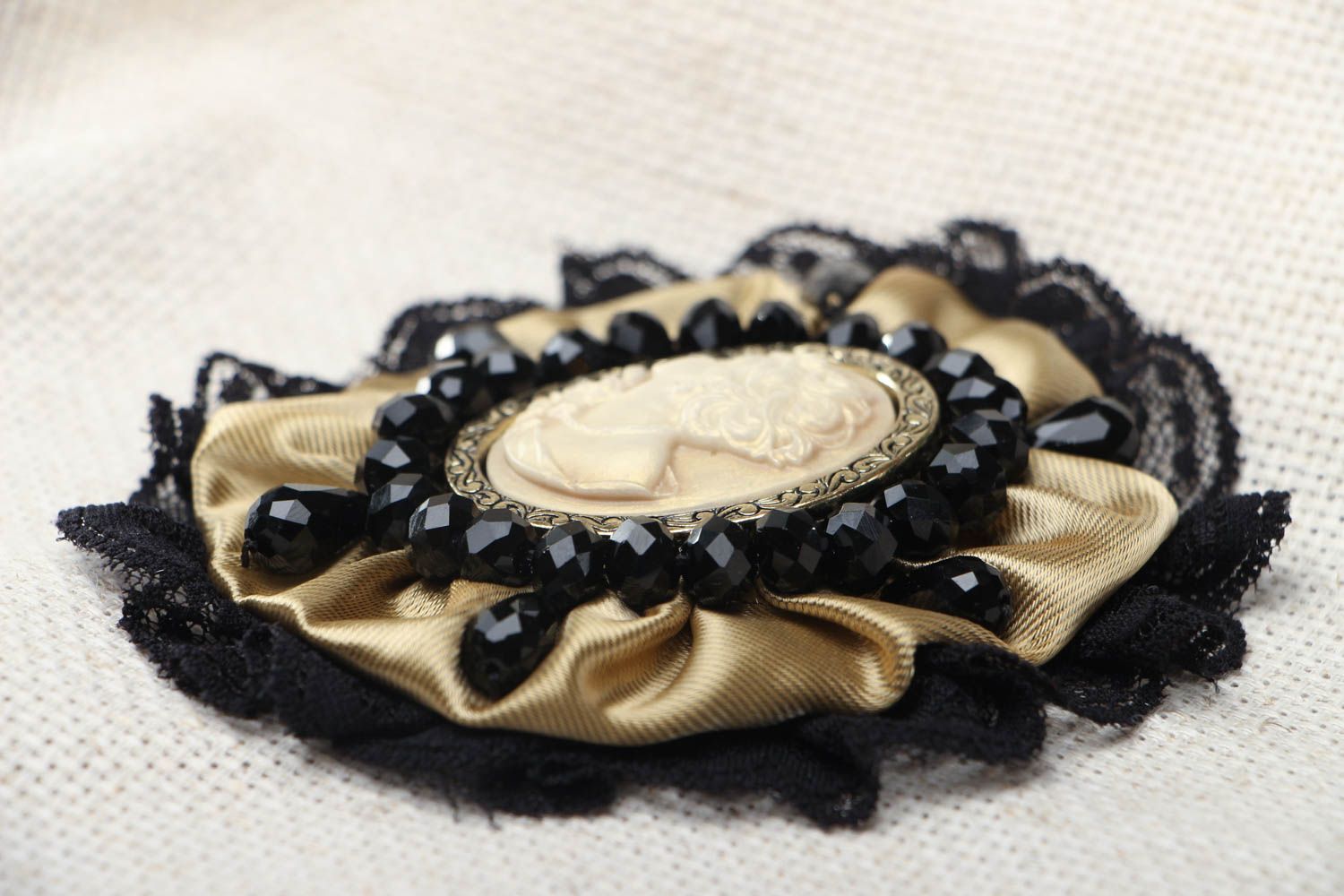 Homemade brooch in vintage style photo 2