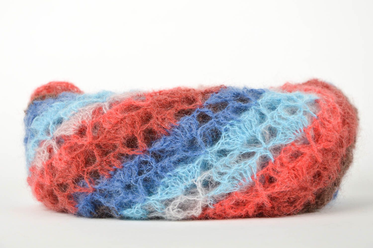 Châle laine fait main Accessoire tricot au crochet multicolore Cadeau femme photo 3