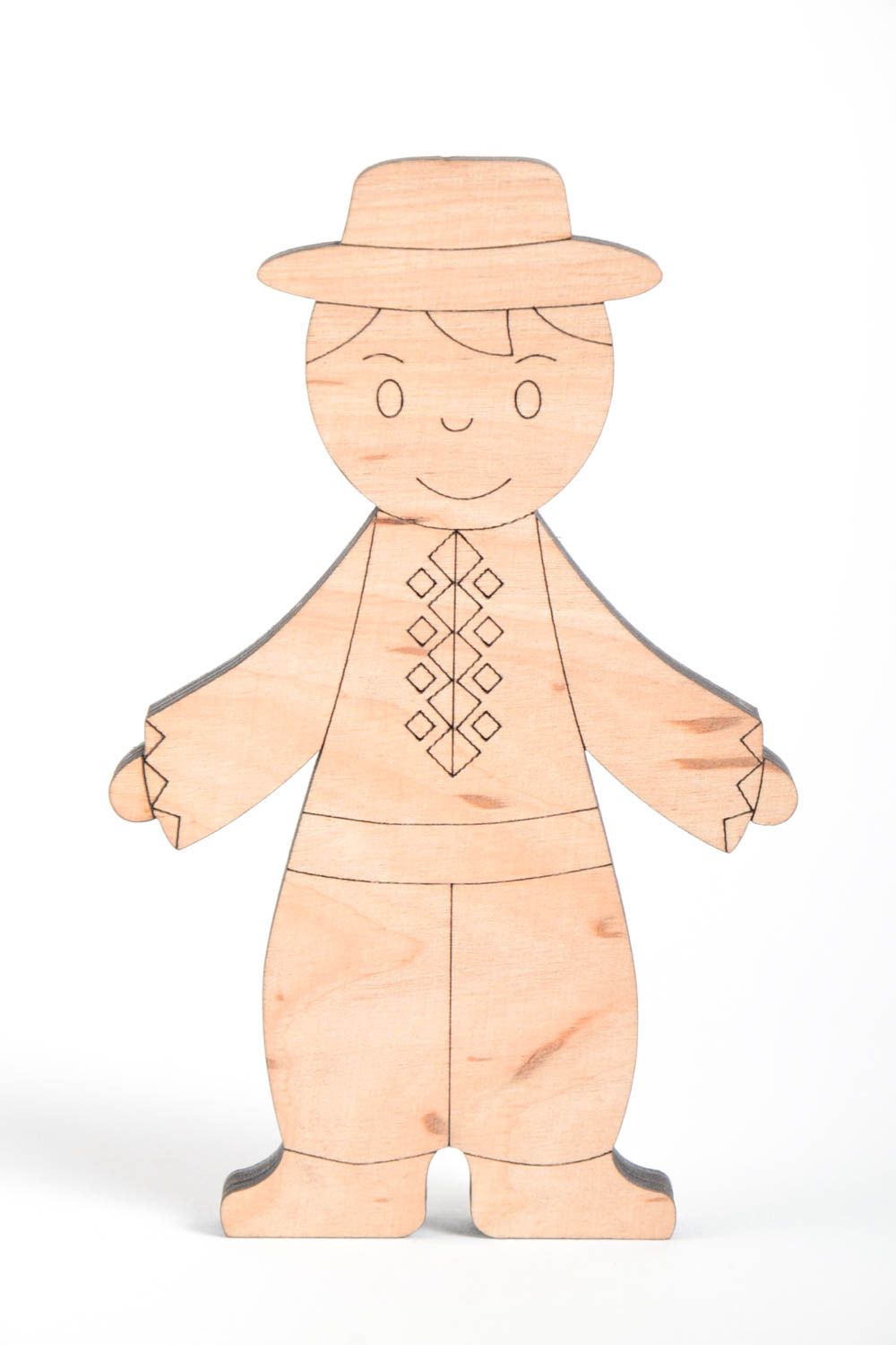 Handmade Figur zum Bemalen Junge Holz Rohling Miniatur Figur für Handarbeit foto 2