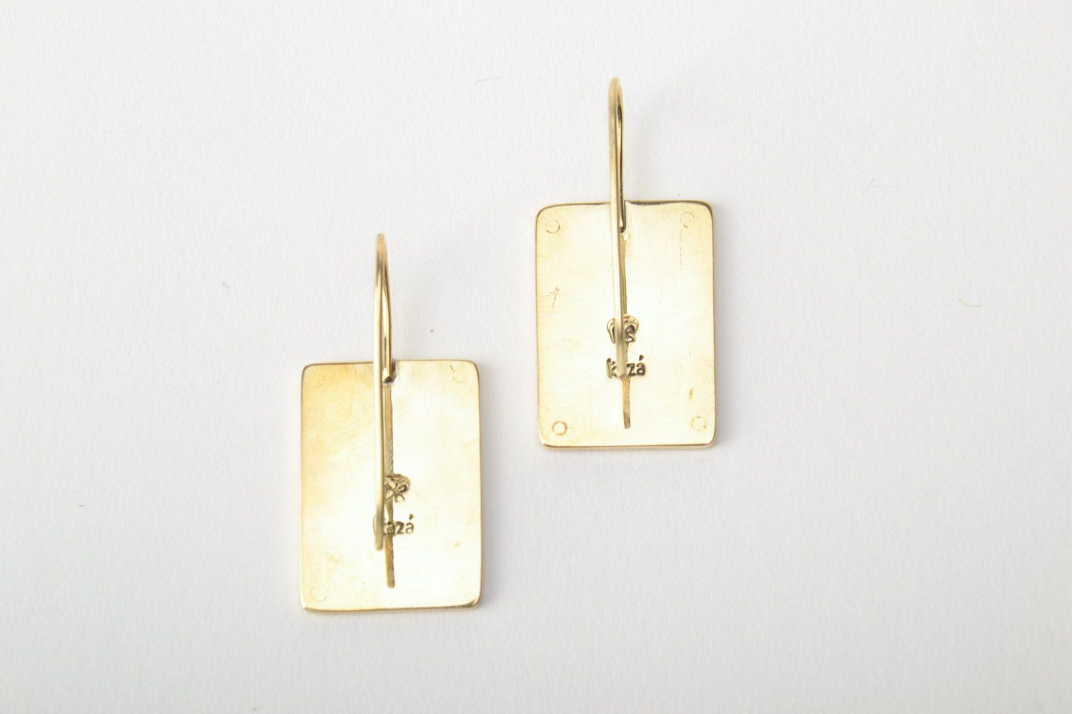 Handmade steampunk stylish metal earrings made of brass beautiful accessory photo 4