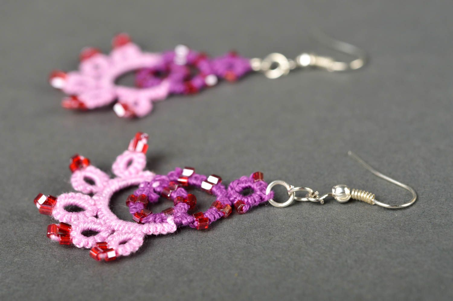 Handmade festive earrings unusual evening accessory designer cute jewelry photo 3
