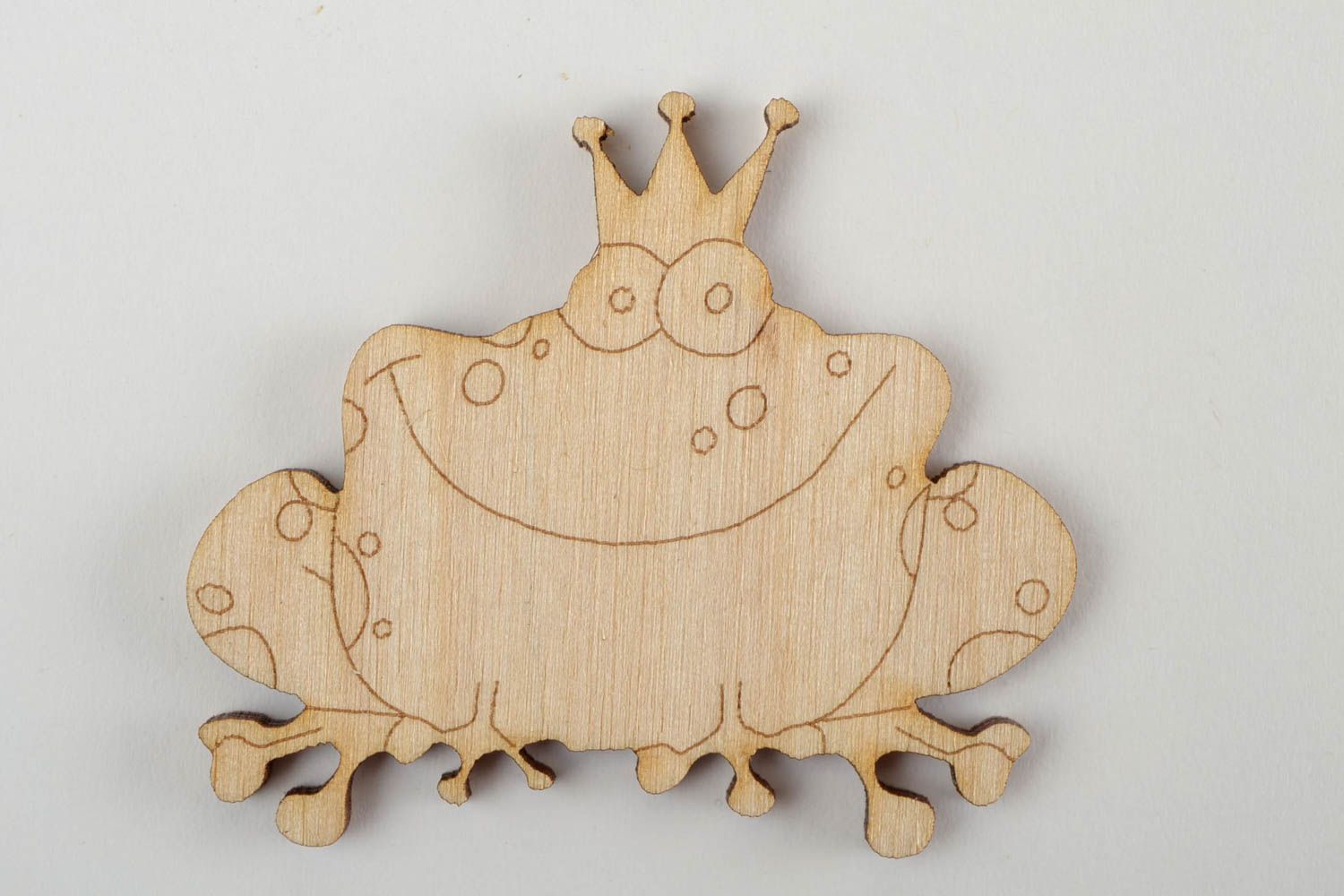 Handmade Figur zum Bemalen Frosch Holz Rohling Miniatur Figur lustig schön foto 3