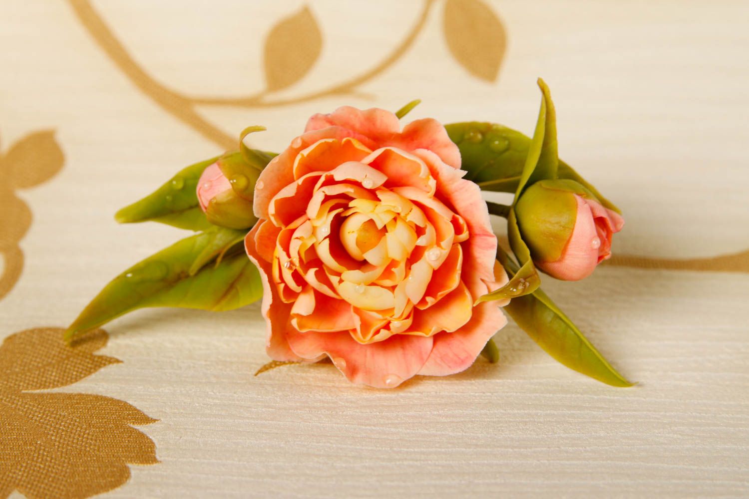 Handmade Blumen Brosche Designer Schmuck stilvolles Accessoire Geschenk für Frau foto 1