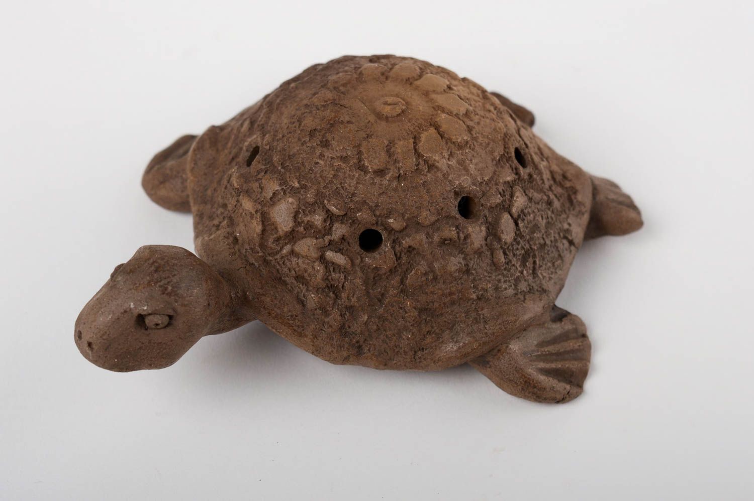 Sifflet jouet Instrument de musique fait main en argile Figurine tortue cadeau photo 4