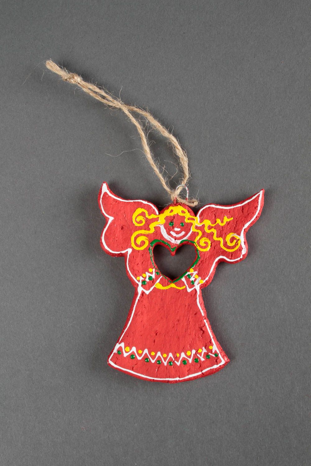 Figura decorativa hecha a mano regalo artesanal adorno de fin de año Angelito foto 3